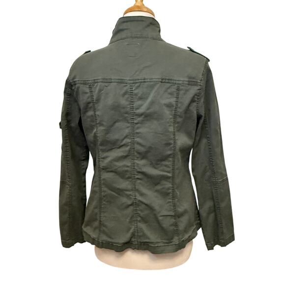 Kensie Utility Military Mock Neck Zip Jacket Size L Cargo Lightweight Gorpcore - Picture 3 of 9